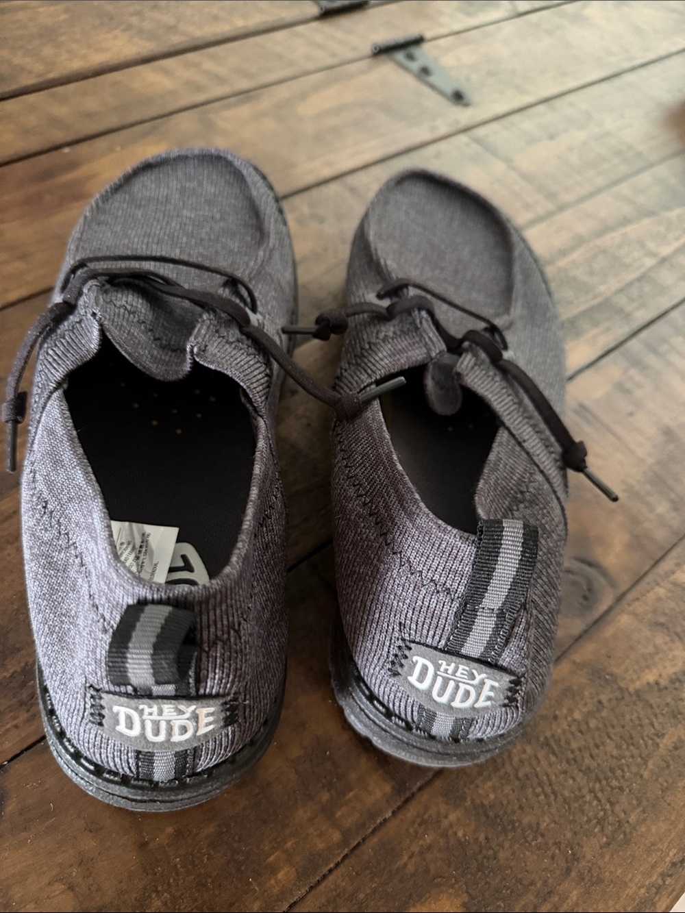 Hey Dude Charcoal Knit Slip-On Moccasins